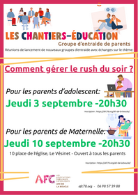 Réunions de rentrée des chantiers éducation